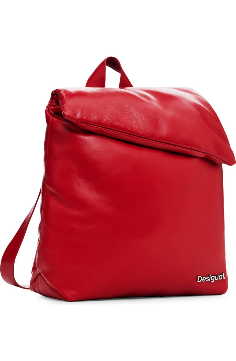 Desigual Mini Sheepskin Leather Backpack, Alternate, color, Red