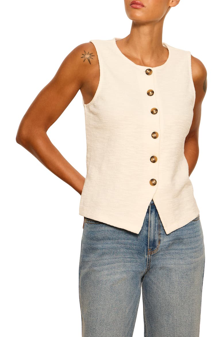 Nothing Extra Knit Vest, Alternate, color, CHALK WHITE