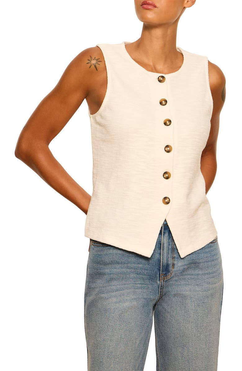 Sanctuary Nothing Extra Knit Vest, Alternate, color, Chalk White