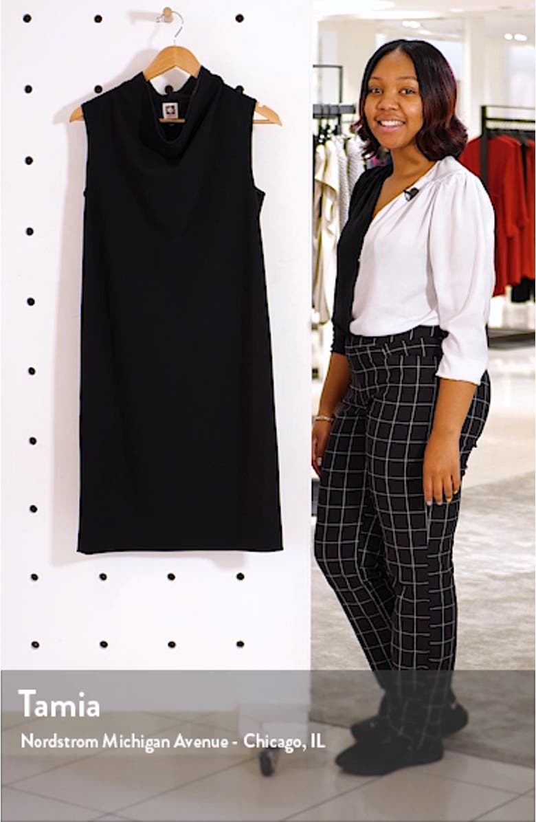 Cowl Neck Crepe Sheath Dress, sales video thumbnail