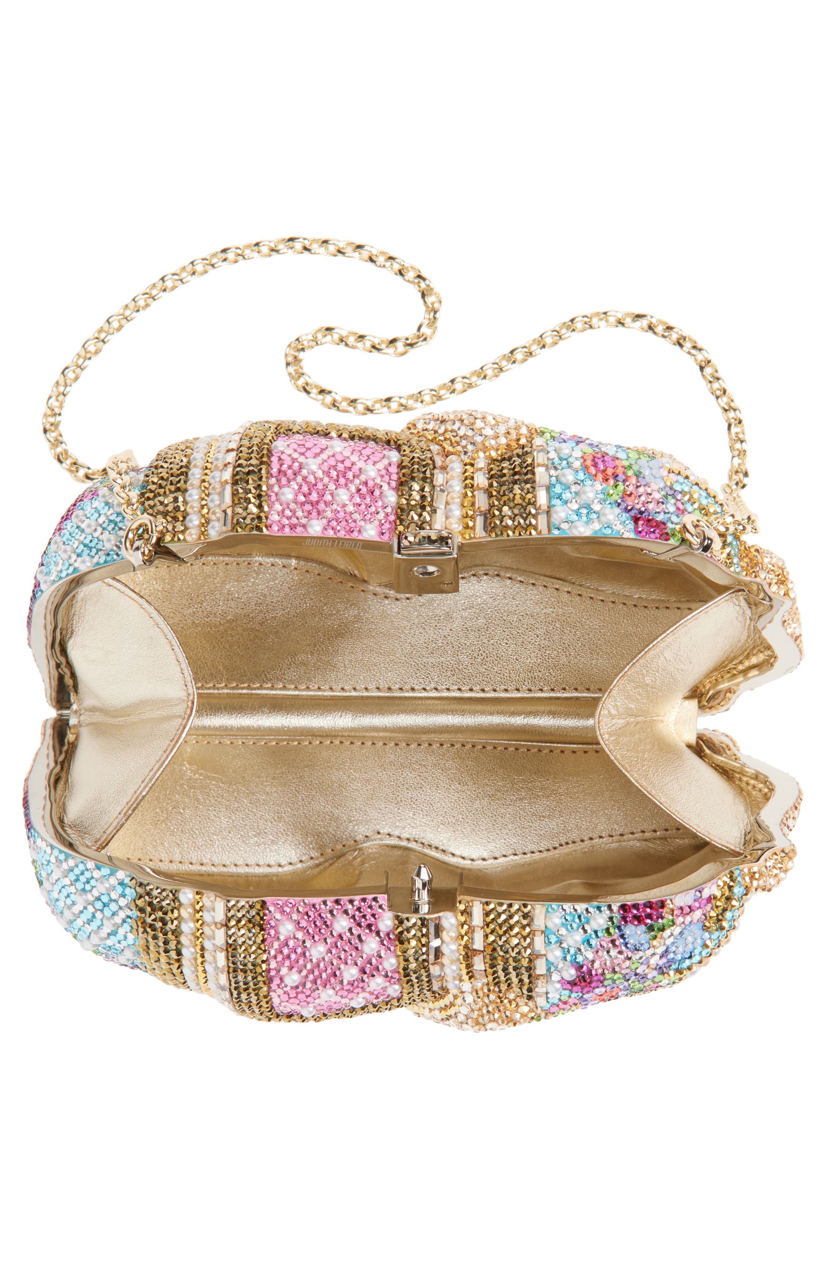 JUDITH LEIBER COUTURE Elephant Crystal Embellished Clutch, Alternate, color, Silver Sunrise Mult