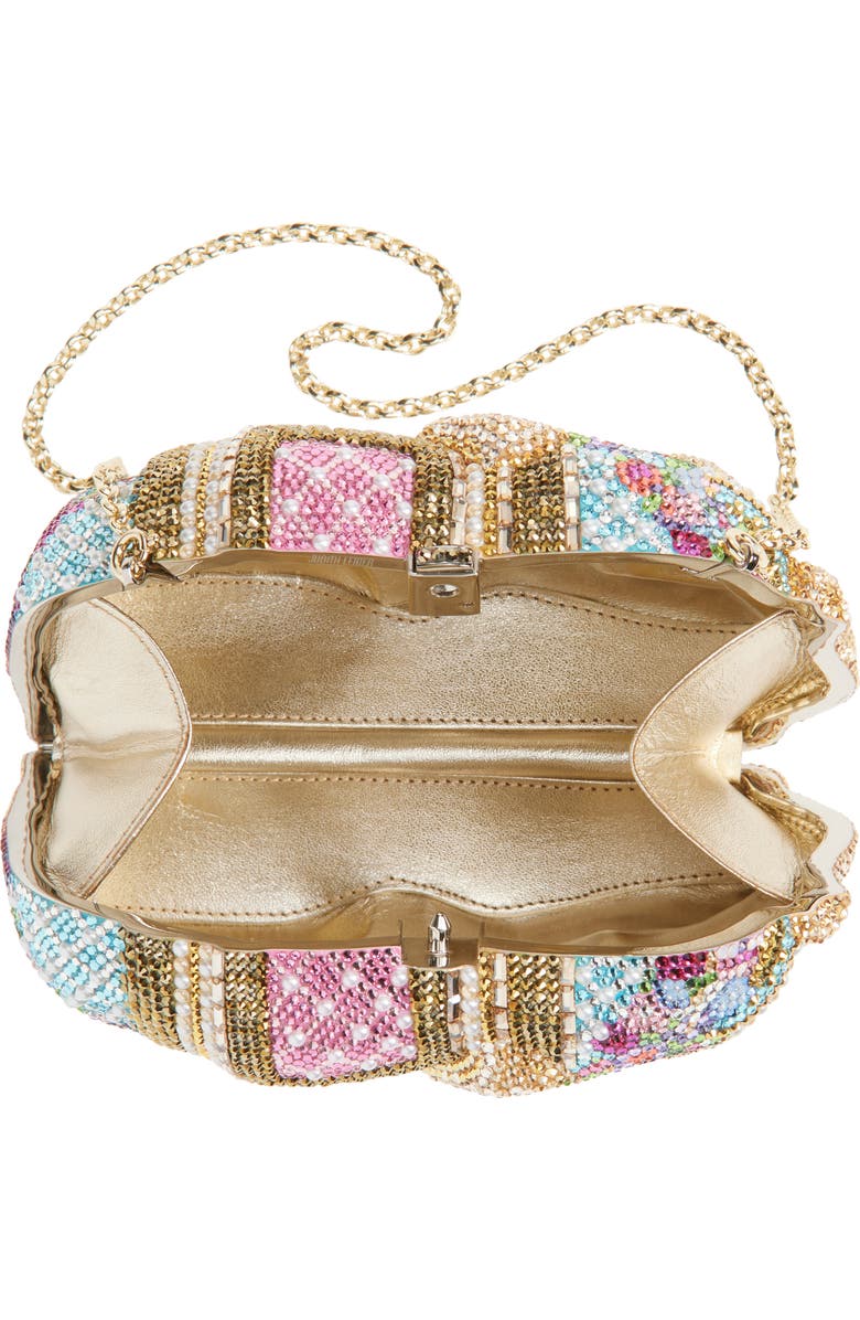 JUDITH LEIBER COUTURE Elephant Crystal Embellished Clutch, Alternate, color, Silver Sunrise Mult