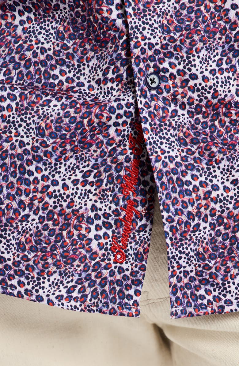 Robert Graham Fermont Short Sleeve Cotton Dress Shirt, Alternate, color, Blue Multi