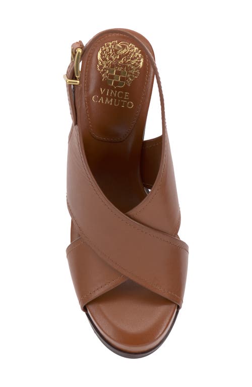 Vince Camuto Chlea Slingback Platform Sandal In Caramello Smooth Leather