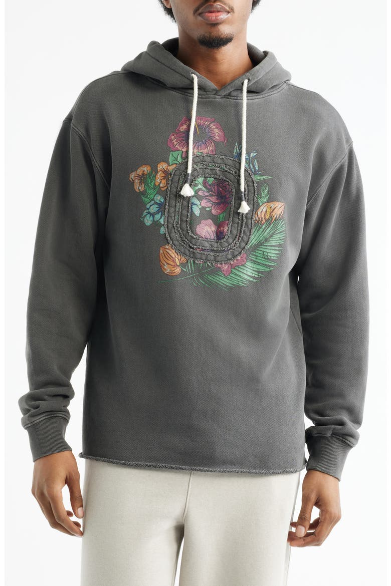 Summer Graphic Hoodie, Main, color, BLACK