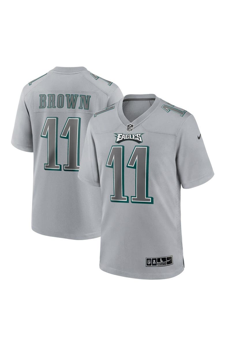 Nike Men's Nike A.J. Brown Gray Philadelphia Eagles Atmosphere Fashion Game Jersey, Main, color,
