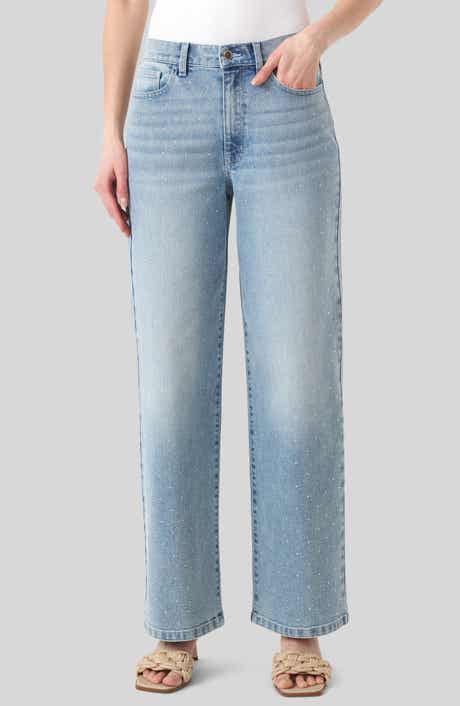 Crystal Embellished Wide Leg Jeans