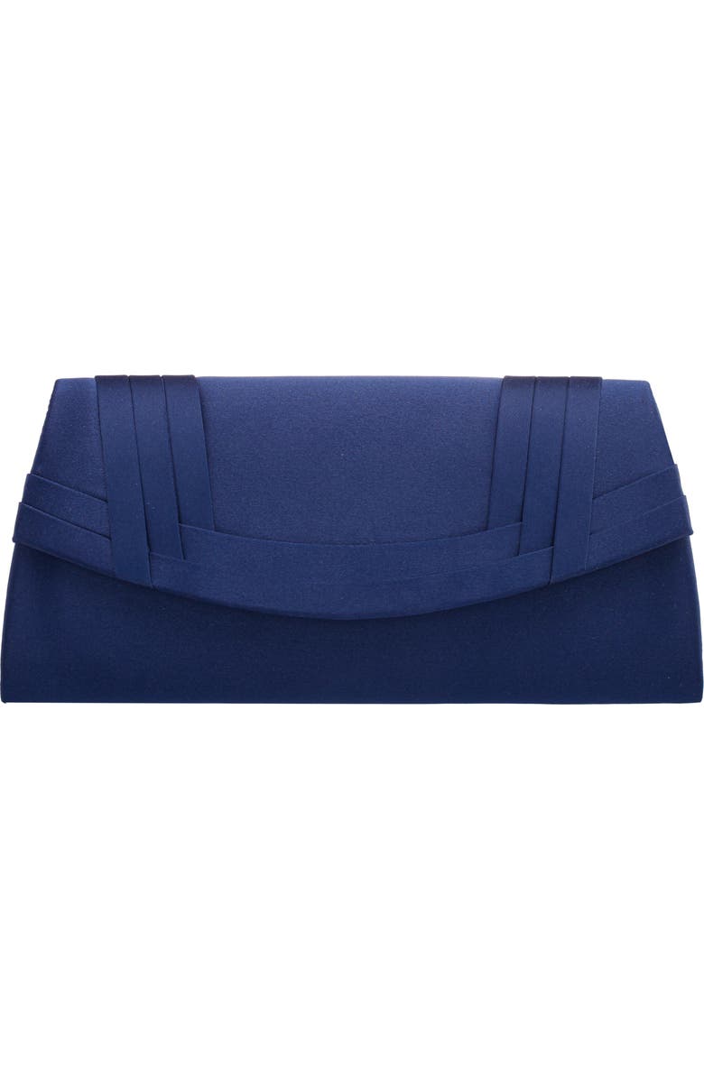 Nina Avis Pleated Clutch, Main, color, Navy