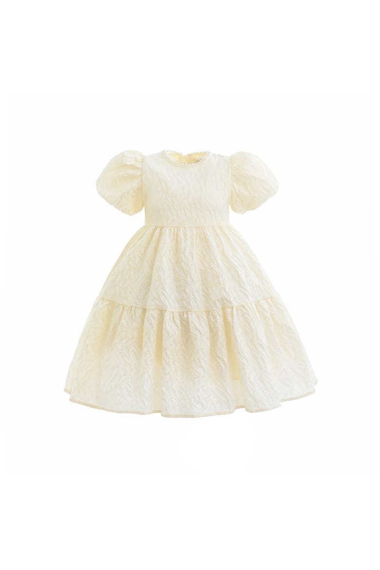 Pearl Lined Empire Dress, Alternate, color, Cream