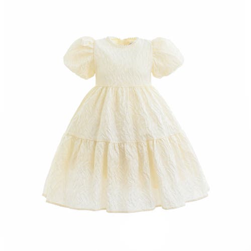 Sweet Cactus Pearl Lined Empire Dress In Yellow