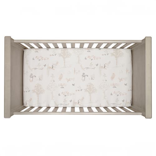 Lambs & Ivy Treetop Fox Woodland Breathable Cotton Fitted Crib/toddler Sheet In Neutral