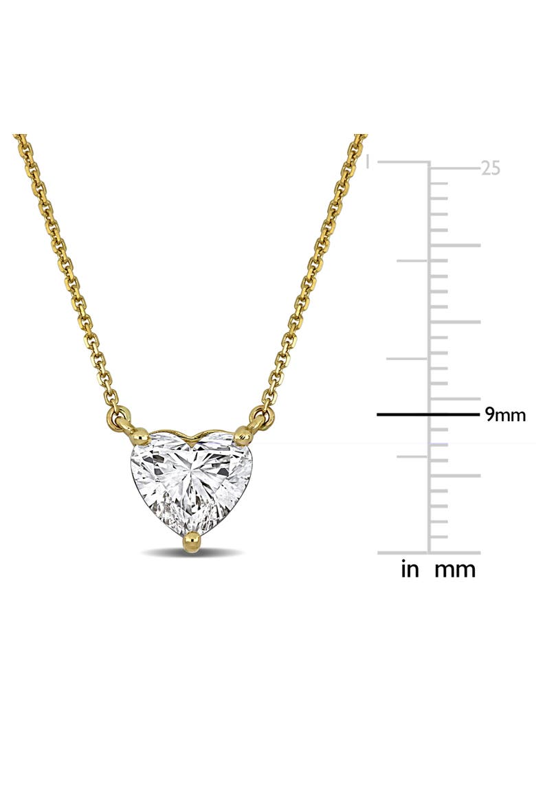 2 CTW Lab-Grown Diamond Heart Necklace 14K, Alternate, color, Yellow Gold
