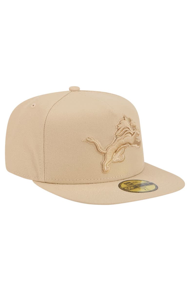 New Era Men
s New Era  Light Beige Detroit Lions Color Pack A-Frame 59FIFTY Fitted Hat, Alternate, color, Light Beige