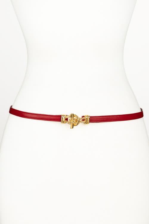 Raina Belts Fitzgerald Buckle Leather Belt In Red