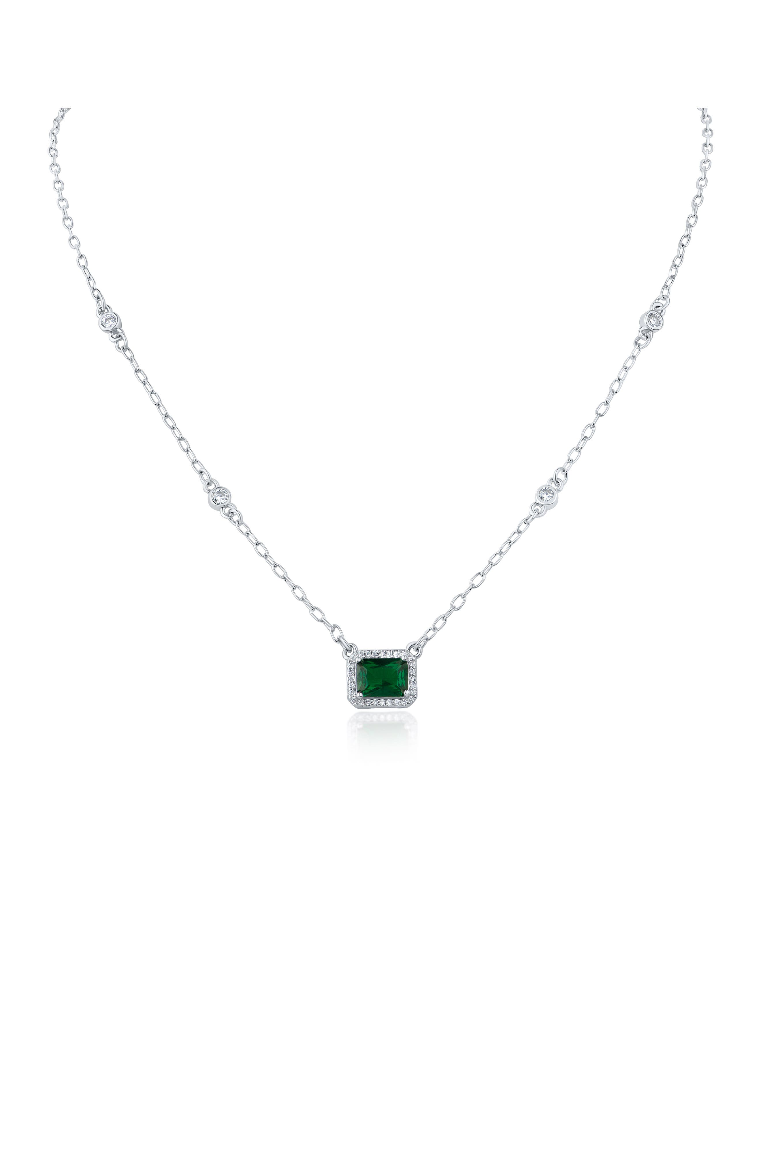 CZ by Kenneth Jay Lane Halo Cubic Zirconia Pendant Necklace