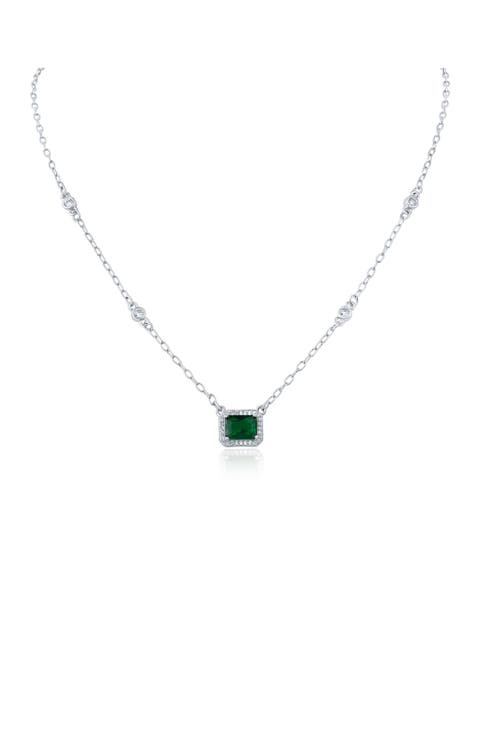 Halo Cubic Zirconia Pendant Necklace