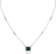 CZ by Kenneth Jay Lane Halo Cubic Zirconia Pendant Necklace