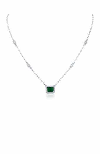 CZ by Kenneth Jay Lane Halo Cubic Zirconia Pendant Necklace