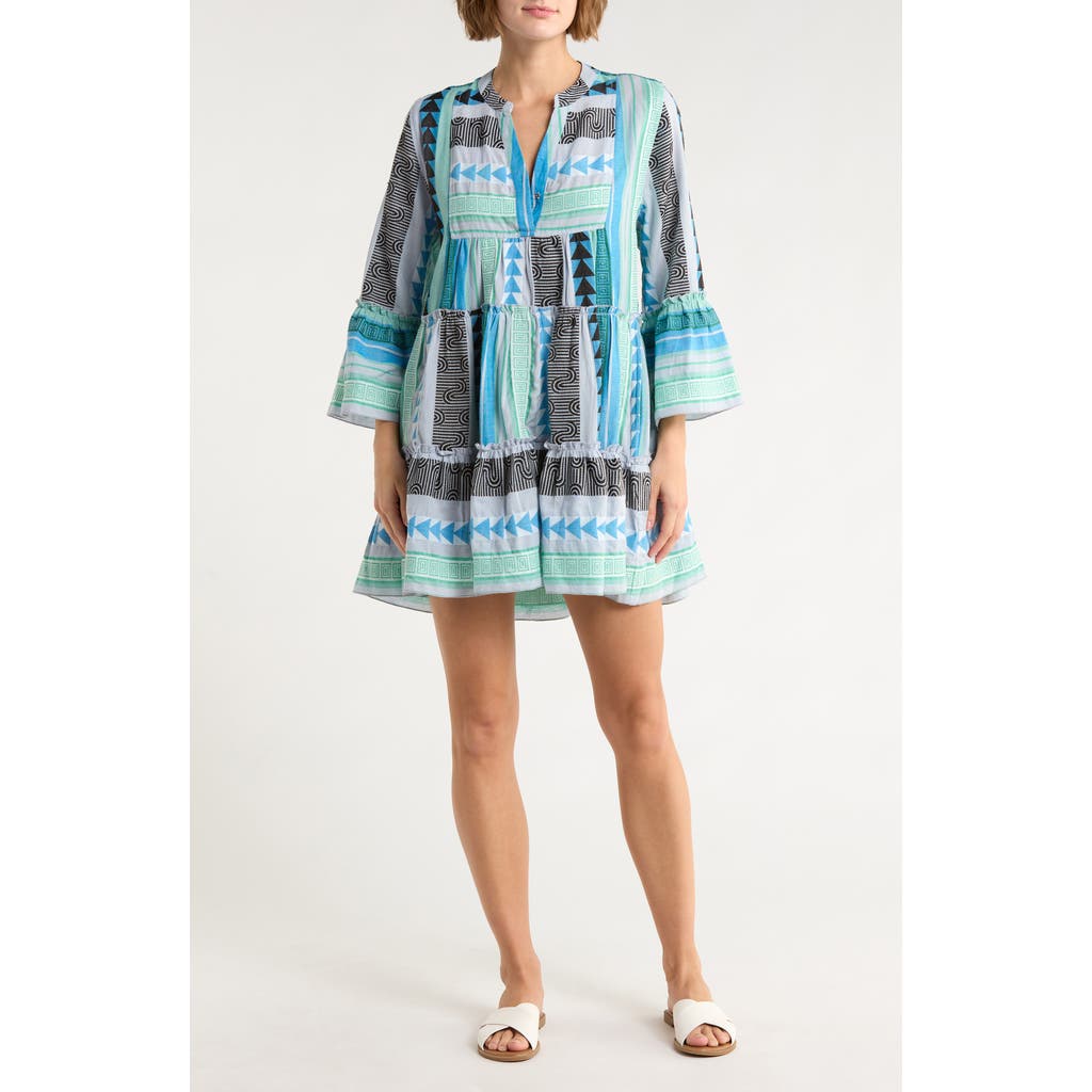Elan Grecian Cover-up Dress In Blue