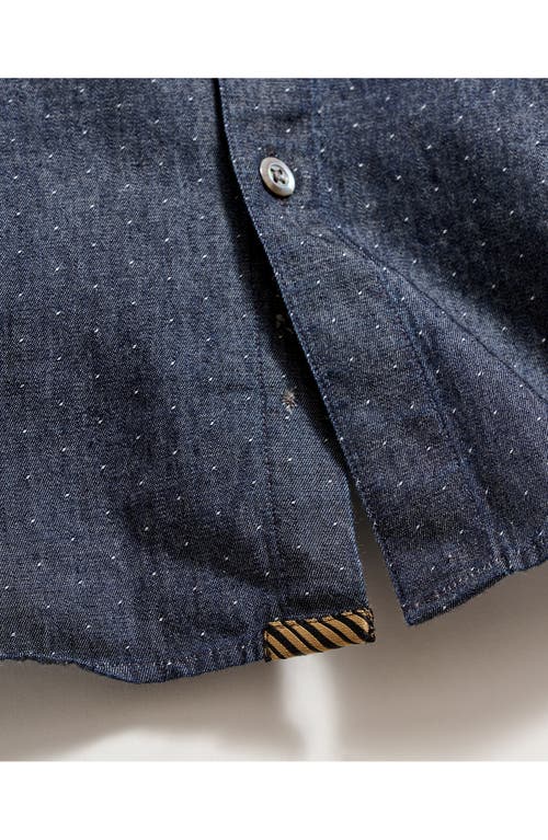 Billy Reid Coupe Wilson Micordot Button-up Shirt In Indigo