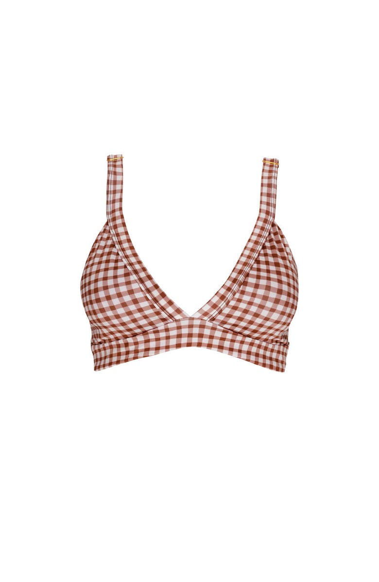 Kitty and Vibe Banded Triangle Bikini Top, Alternate, color, Sugar