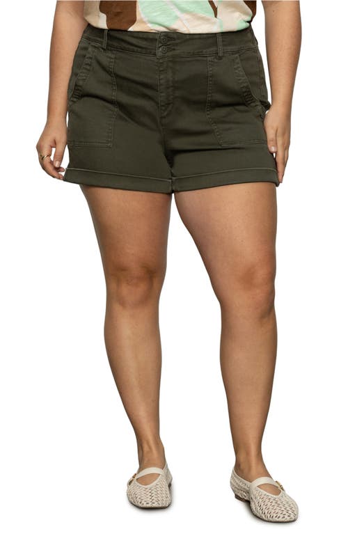 Sanctuary Renegade Stretch Twill Utility Shorts In Kalamata