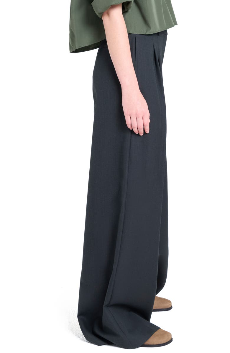 TWP Avery Wool Blend Wide Leg Pants, Alternate, color, Dark Spruce