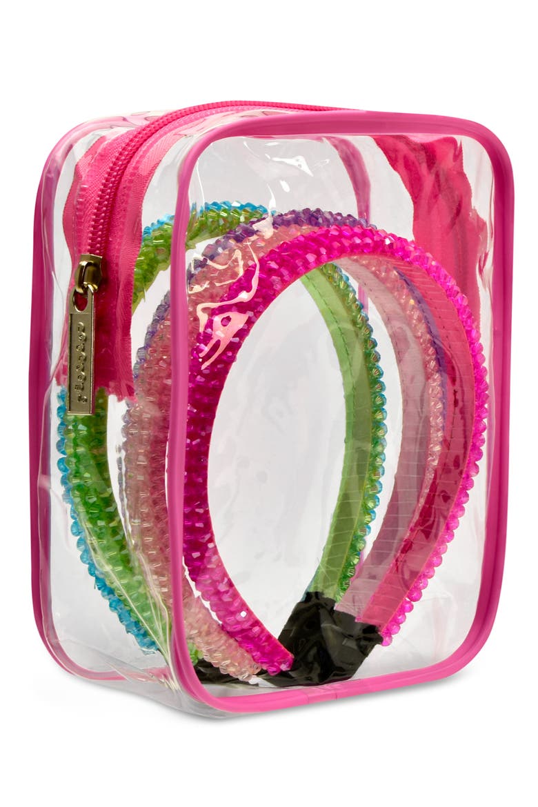 5-Pack Rhinestone Headbands, Main, color, PINK MULTI