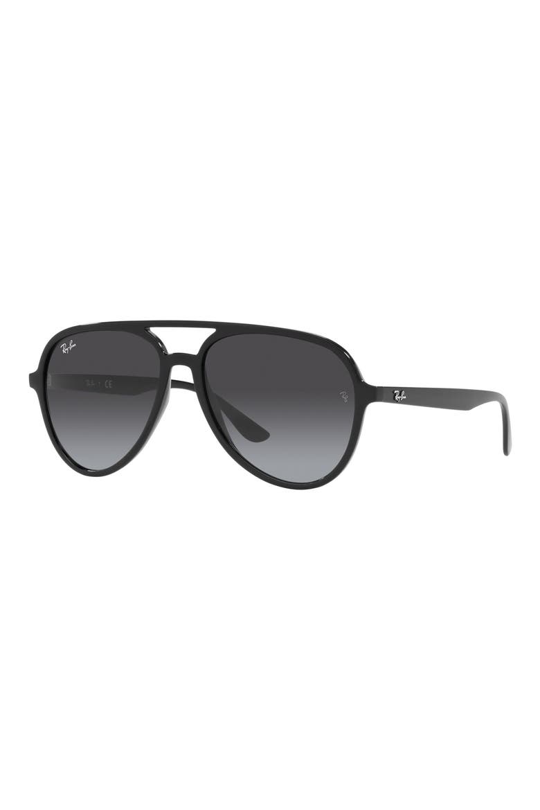 57mm Gradient Aviator Sunglasses, Alternate, color, BLACK / GREY GRADIENT