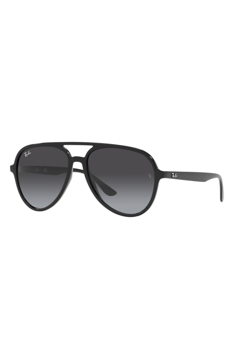 Ray-Ban 57mm Gradient Aviator Sunglasses, Alternate, color, Black / Grey Gradient