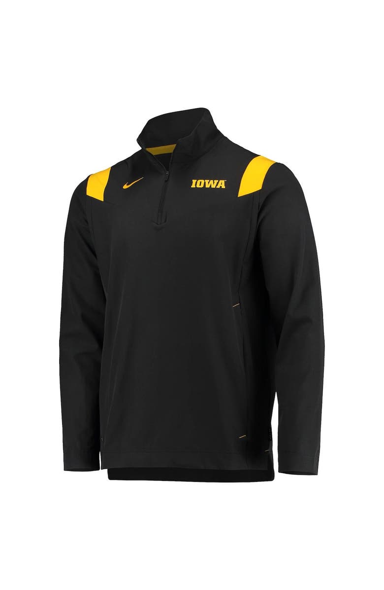 Nike Men's Nike Black Iowa Hawkeyes 2021 Team Coach Quarter-Zip Jacket, Alternate, color, Black