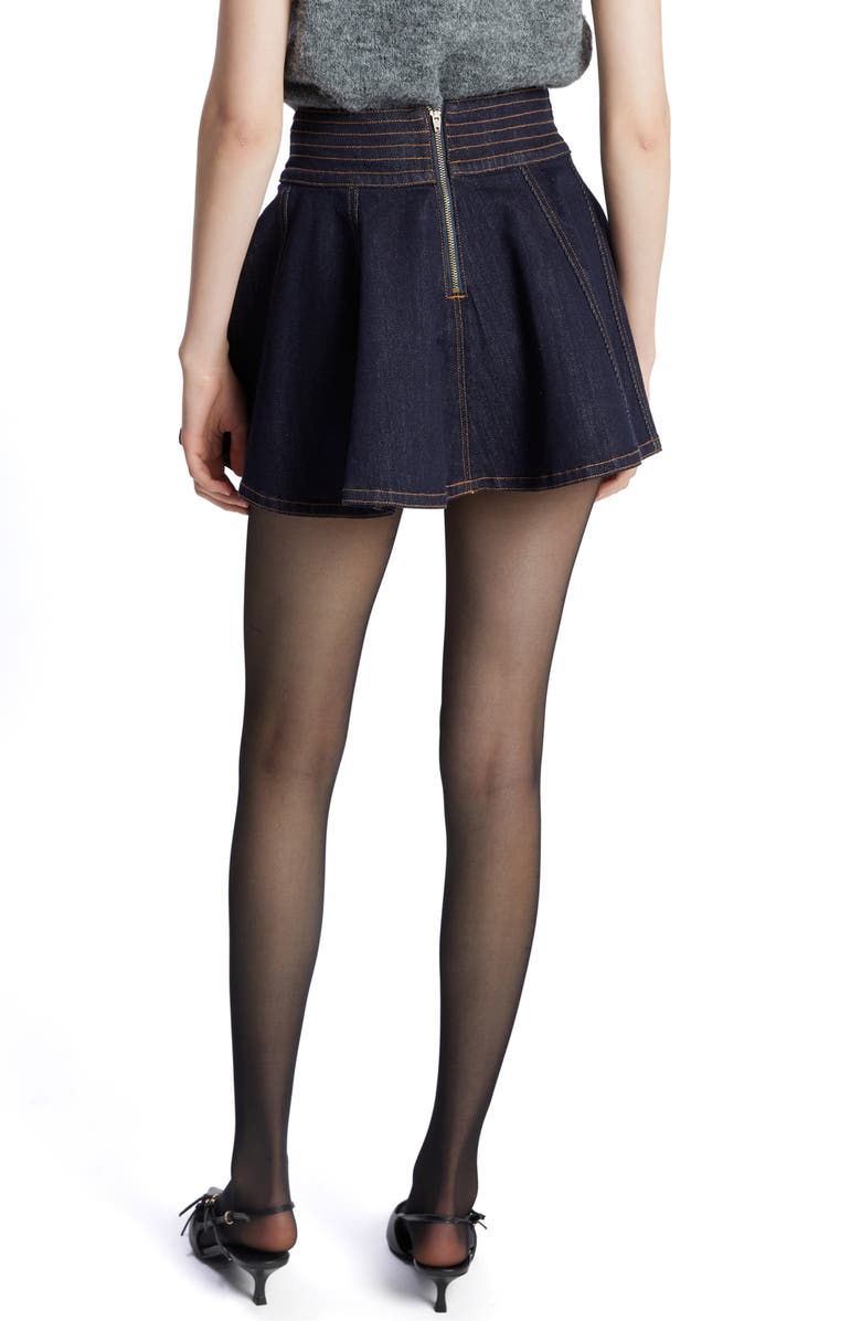 Bardot Aruba Denim Miniskirt, Alternate, color, Dark
