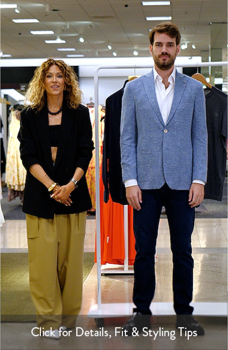 Hartford Light Blue Mélange Wool & Silk Blend Knit Sport Coat, sales video thumbnail