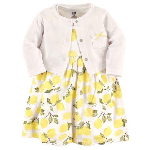 Coordinated Cotton Dress And Cardigan Duo
