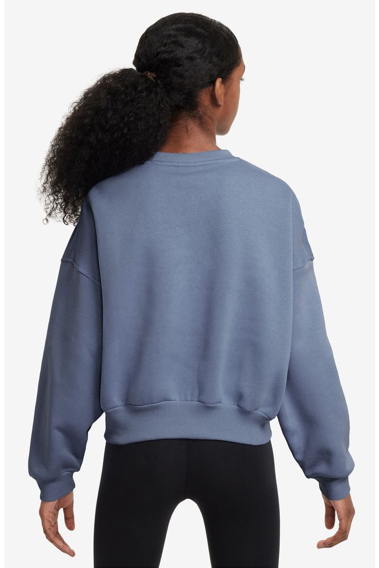 Kids' Sportswear Club Fleece Crewneck Sweatshirt, Alternate, color, 499 WORLD INDIGO/WHITE