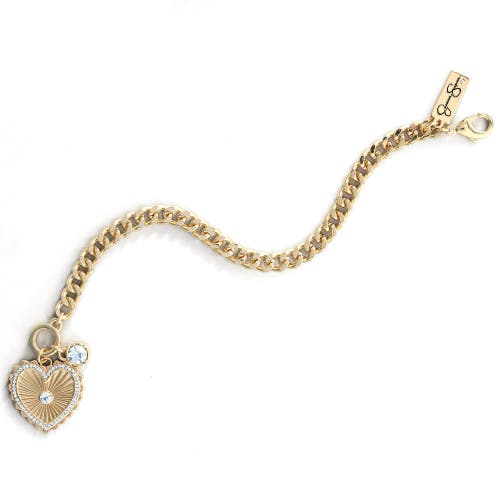 Jessica Simpson Heart Charm Bracelet In Gold