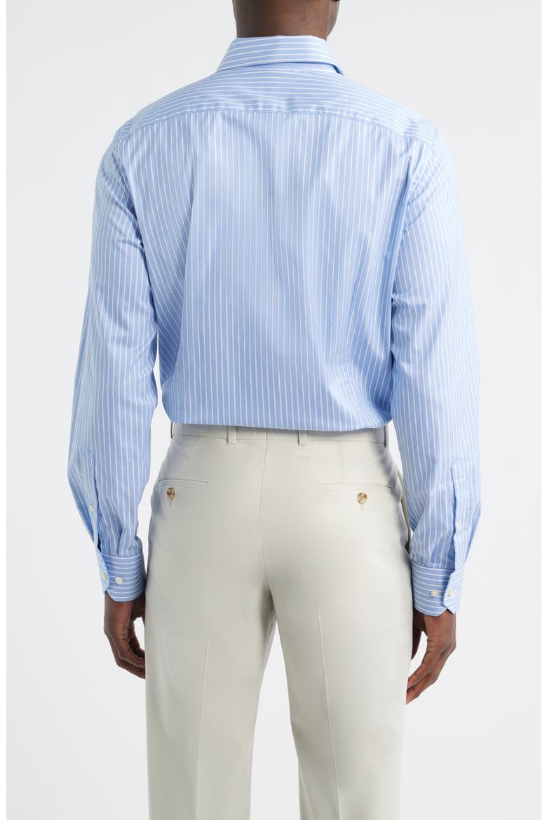 Modern Fit Stripe Natural Stretch Yoga Twill Dress Shirt, Alternate, color, BRIGHT BLUE