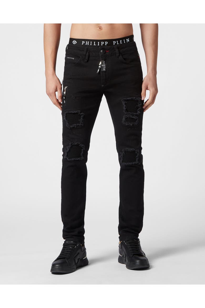 Denim Trousers Super Straight Cut Men, Main, color, DeepBlack