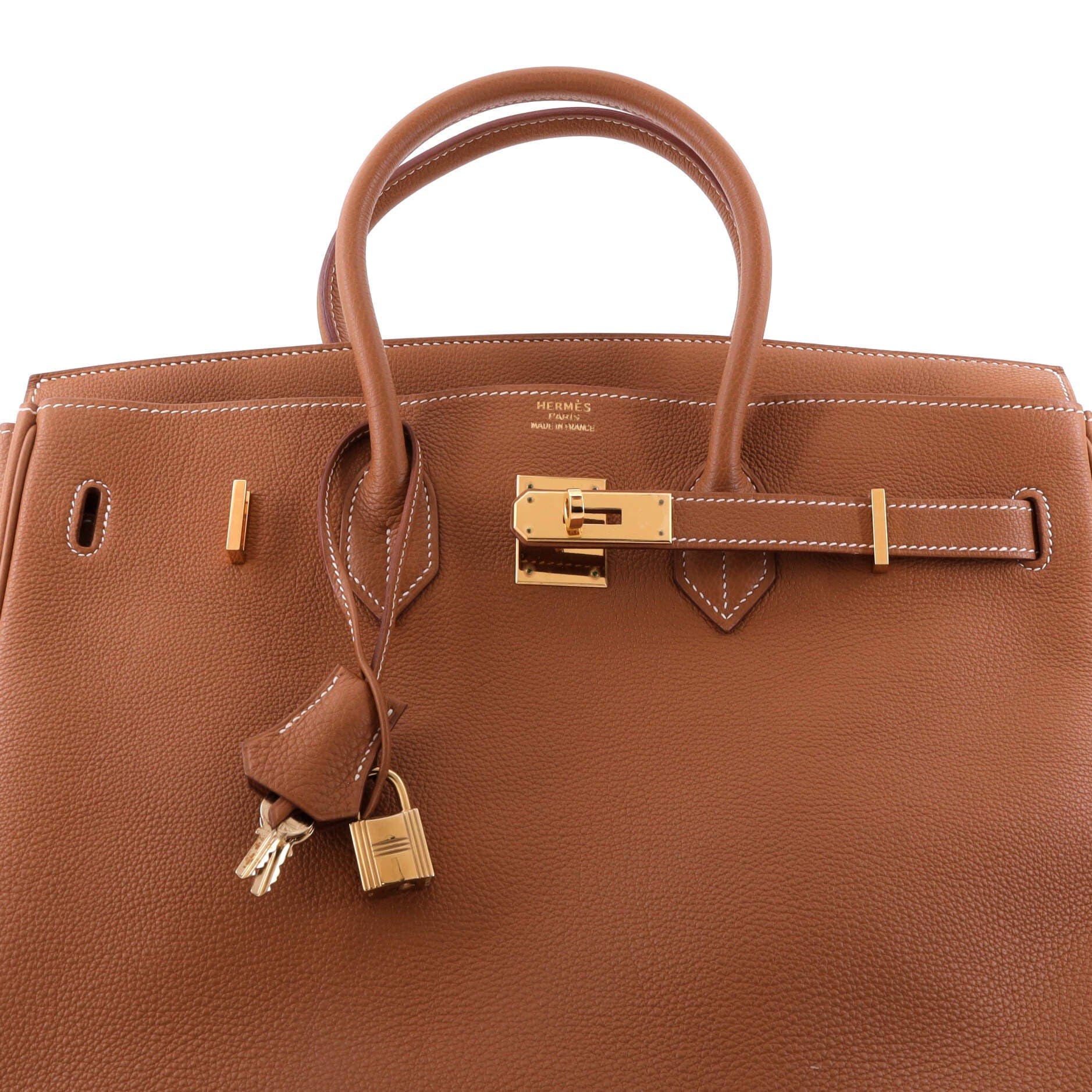 Birkin Handbag Brown Togo with Gold Hardware 35, Alternate, color, Metallic Gold