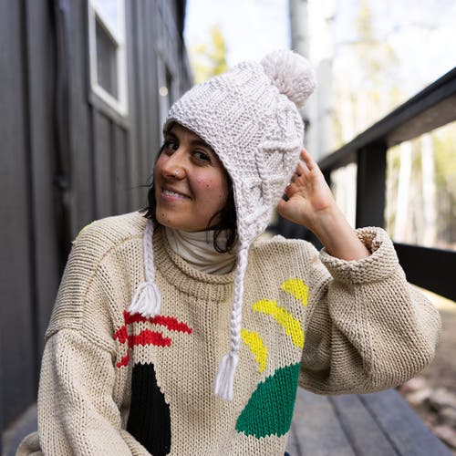 Turtle Fur Merino Wool Gianna Earflap Beanie In Neutral