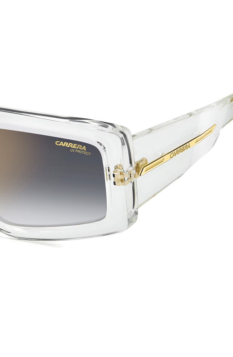Carrera Eyewear Victory 55mm Square Geometric Sunglasses, Alternate, color, Crystal Gold/ Grey Sf Gd Sp