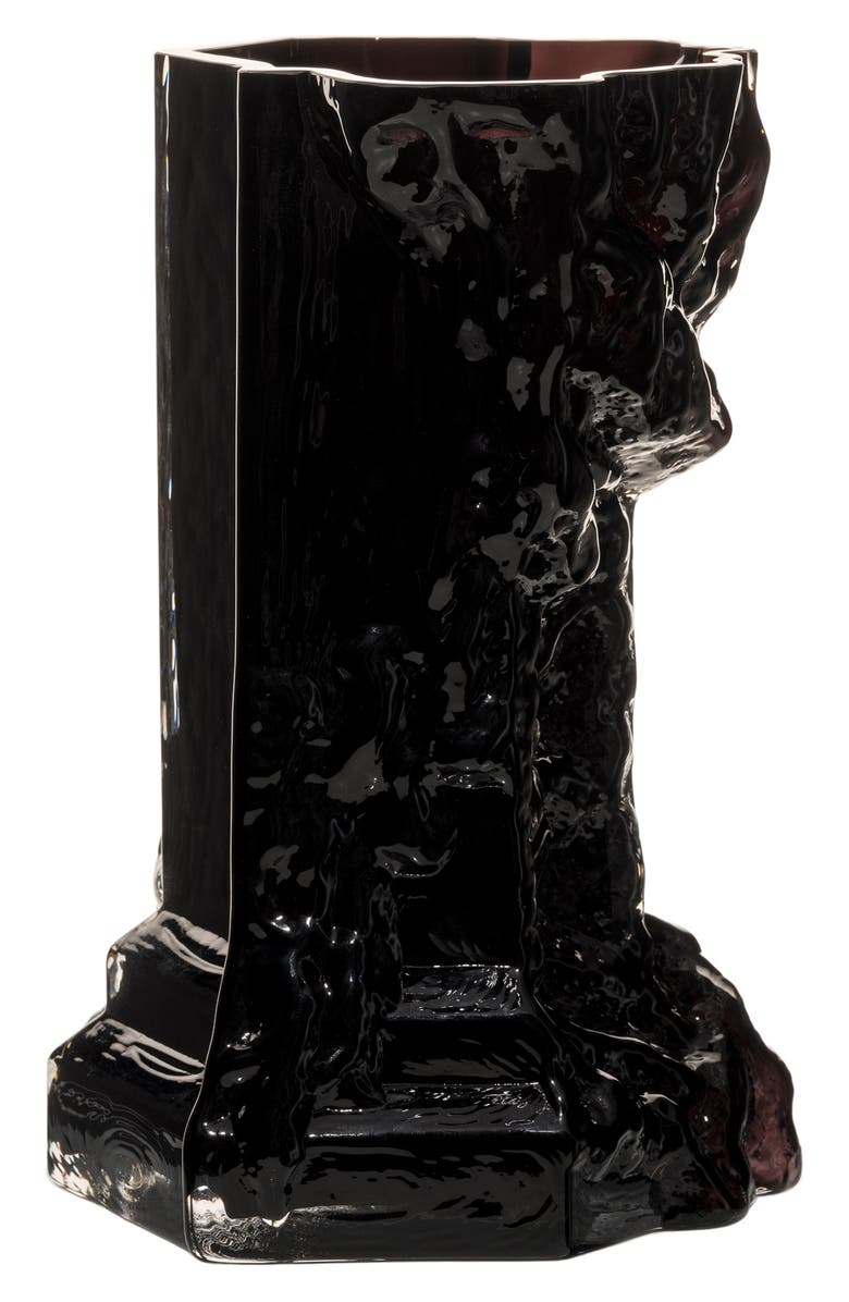 Kosta Boda Rocky Baroque Vase, Main, color, Black