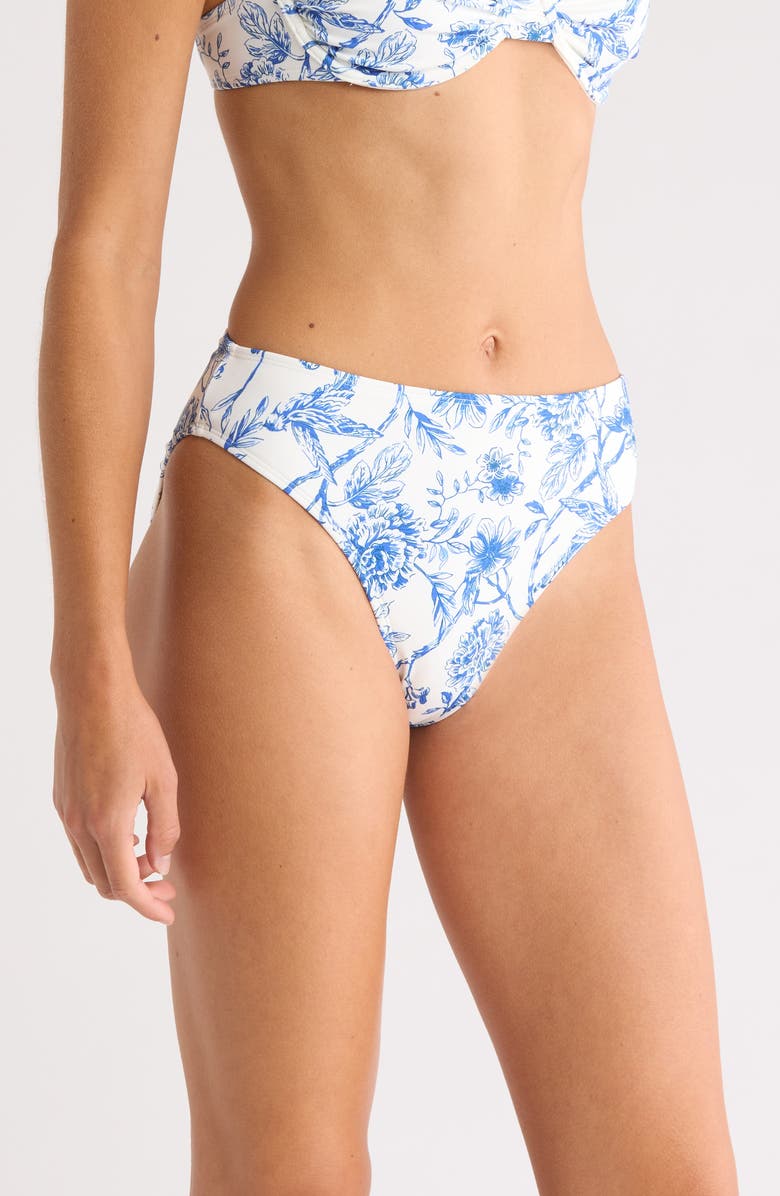 Hutch High Waist Bikini Bottoms, Alternate, color, Blue Chinoiserie