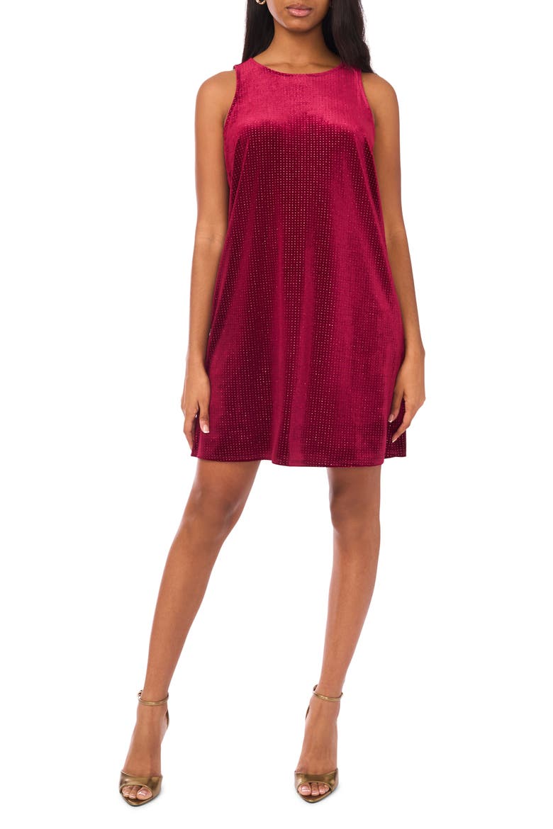 Shimmer Keyhole Shift Minidress, Main, color, WINE