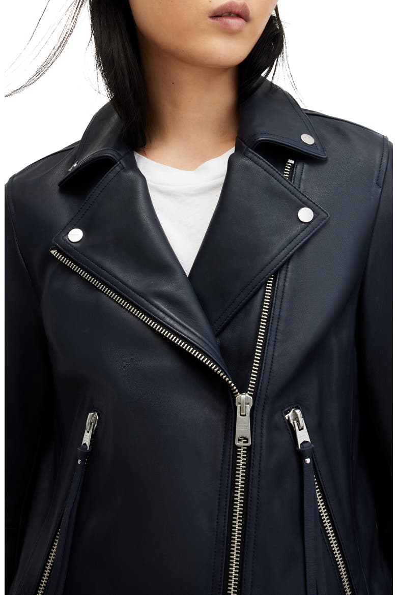 Dalby Leather Biker Jacket, Alternate, color, MIDNIGHT BLUE