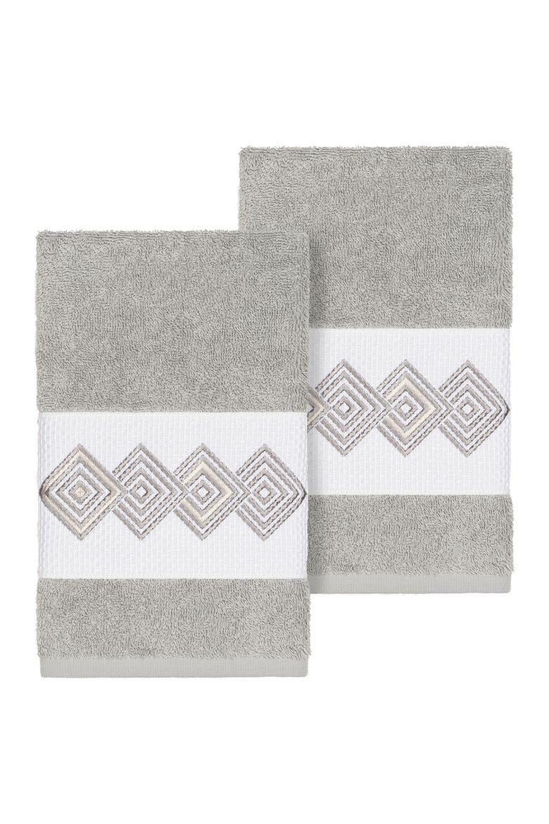 Noah Embellished Hand Towel - Set of 2 - Light Grey, Main, color, LIGHT GREY