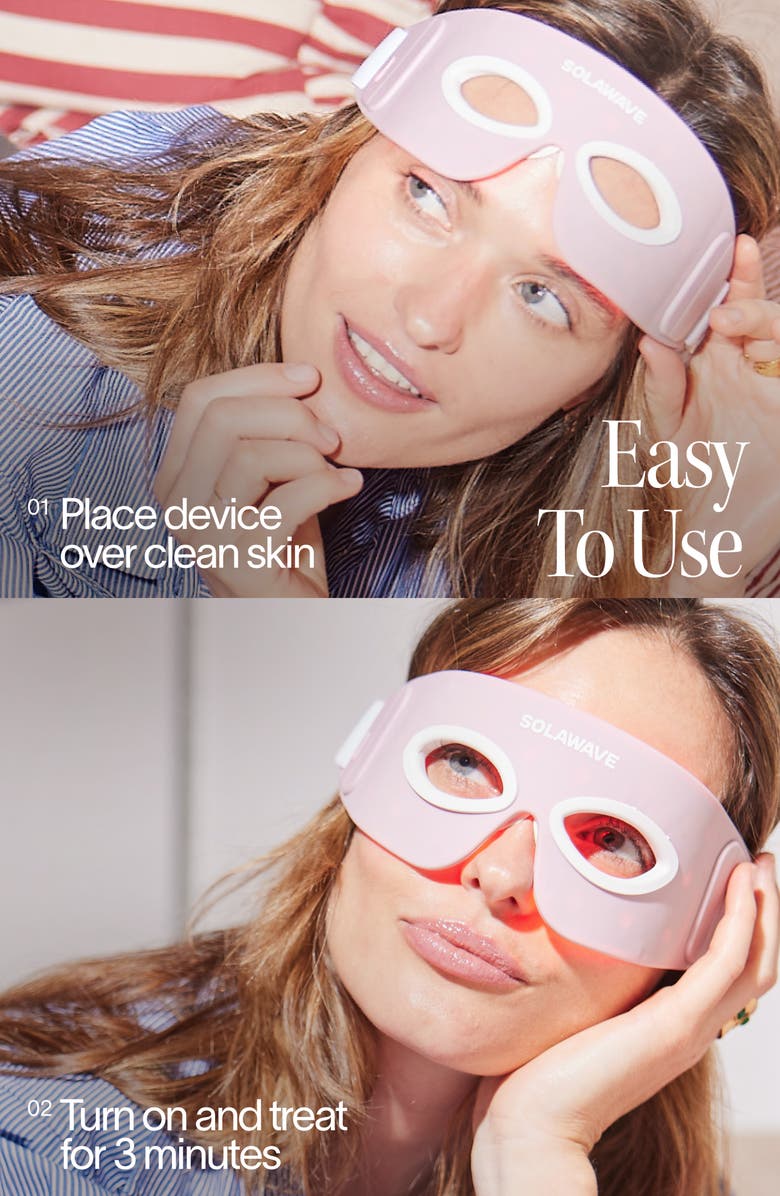 SolaWave Eye Recovery Pro LED Light Therapy Eye Mask, Alternate, color, Pink