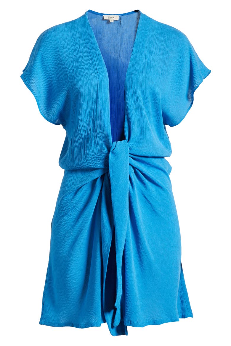 Tie Front Cover-Up Wrap Dress, Alternate, color, BLUE BRIGHT