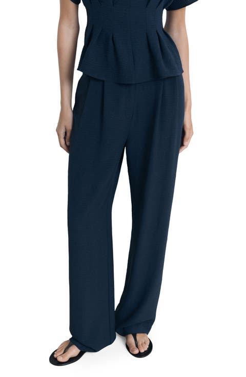 Straight Fit Pleated Pants