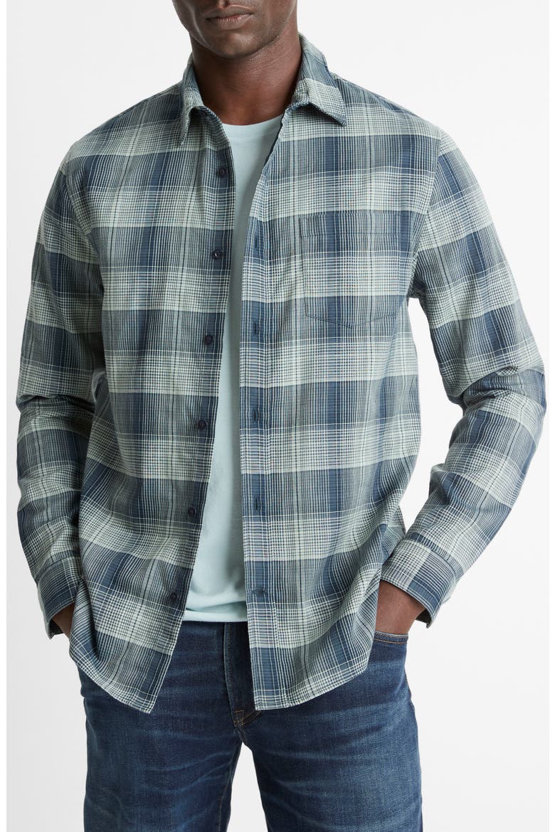 Big Sky Gradient Check Cotton Button-Up Shirt, Main, color, RAPIDS COMBO